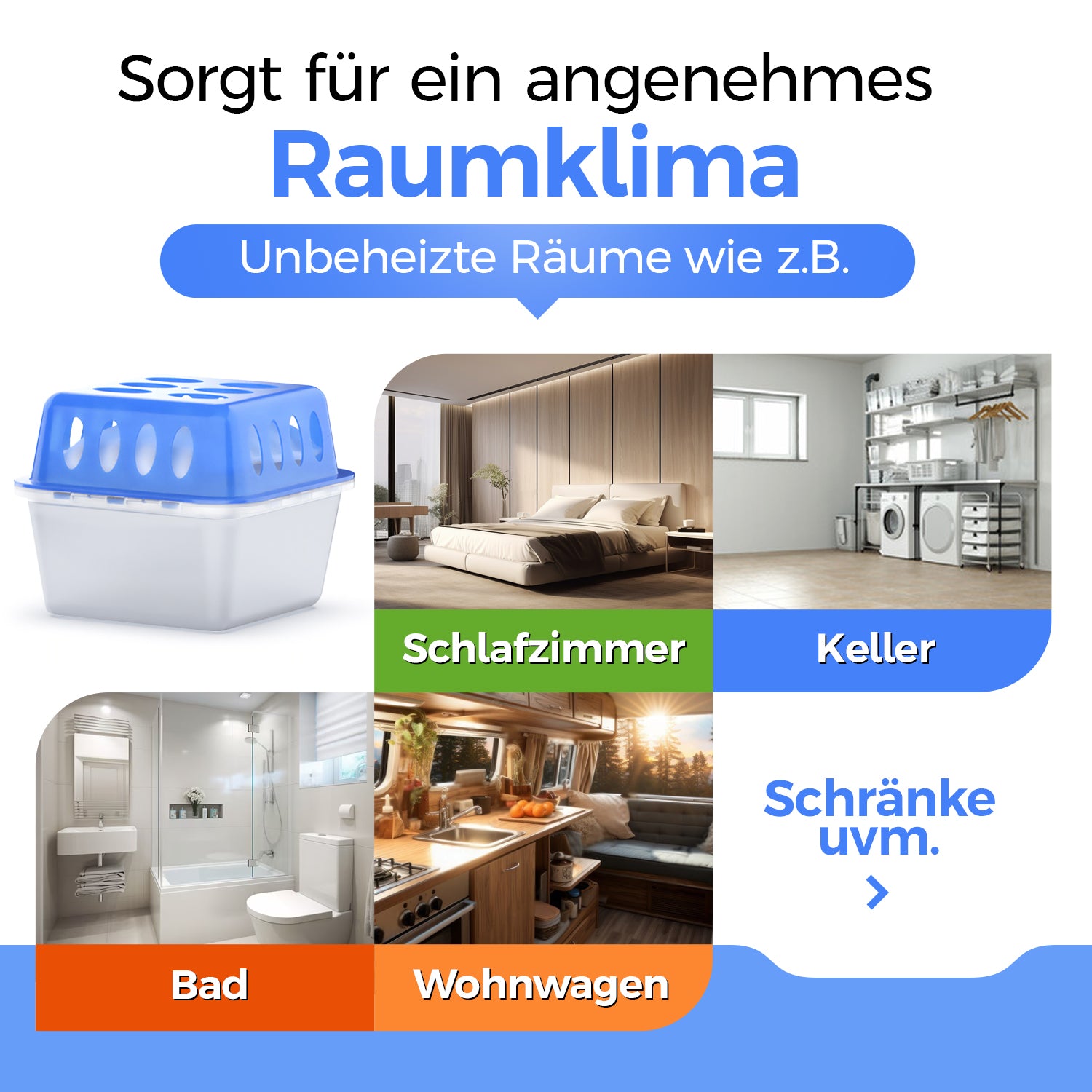 8x Luftentfeuchter + 18 Nachfüllpacks (Spar-Bundle)